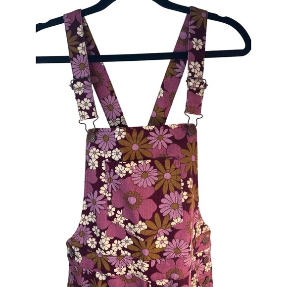 Princess Highway Size 6 Floral Pink & Brown High Waisted Overalls Cotton NWT - Picture 12 of 16
